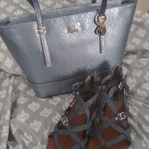Guess purse and shoe set